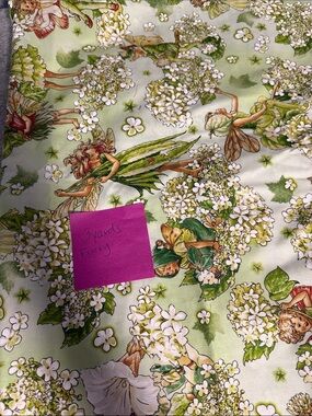 Michael Miller Morning Fairy Garden Flower Fairies Green 3 yards